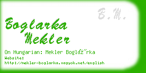 boglarka mekler business card